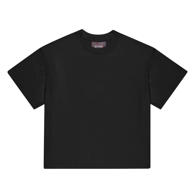 black boxy tee