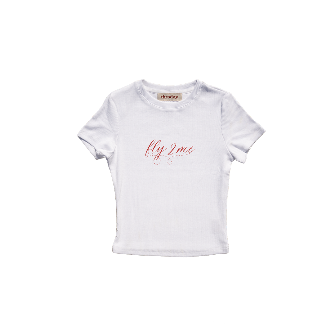 "fly 2 me" baby tee